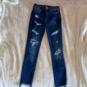 Aeropostale 00 Ripped High Rise Jean Leggings